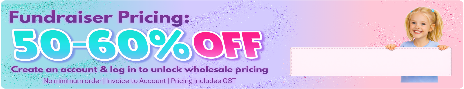 Fundraiser Pricing 50–60% Off