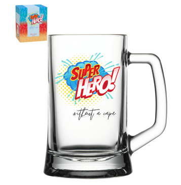Super Hero Stein Glass