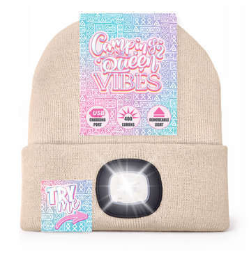 Camping Queen Beanie (Cream)