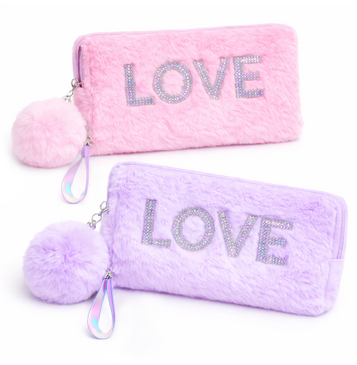 Deluxe Faux Fur Cosmetic Bag