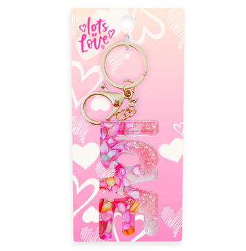 Love Glitz Resin Key Ring (Pink)