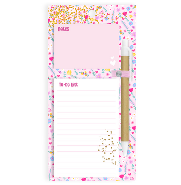 Pink Floral Magnetic to-do List