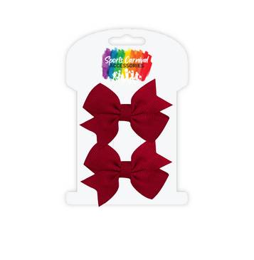 Mini Twin Pinwheels (Burgundy Clip)
