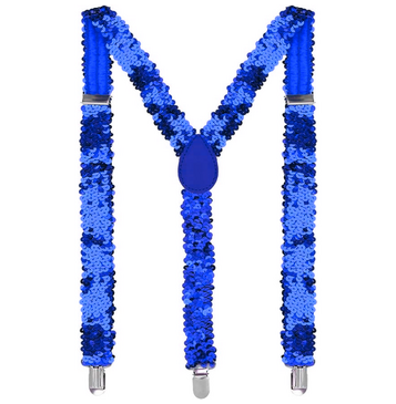 Blue Sequin Suspenders