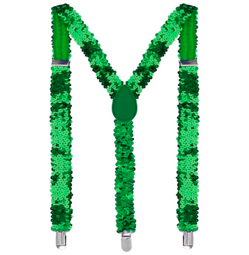 Green Sequin Suspenders