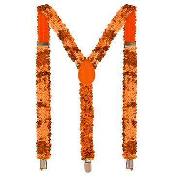 Orange Sequin Suspenders