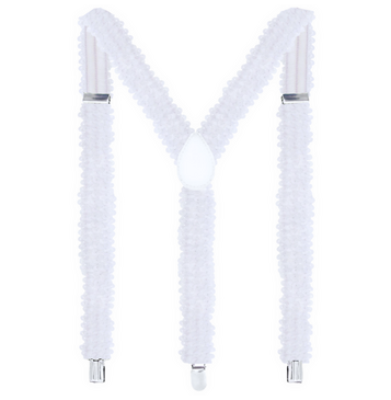 White Sequin Suspenders
