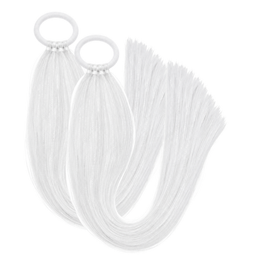 Tinsel Sports Carnival Pigtail Set (White)